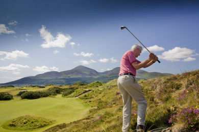 Coastal links golf course in Ireland